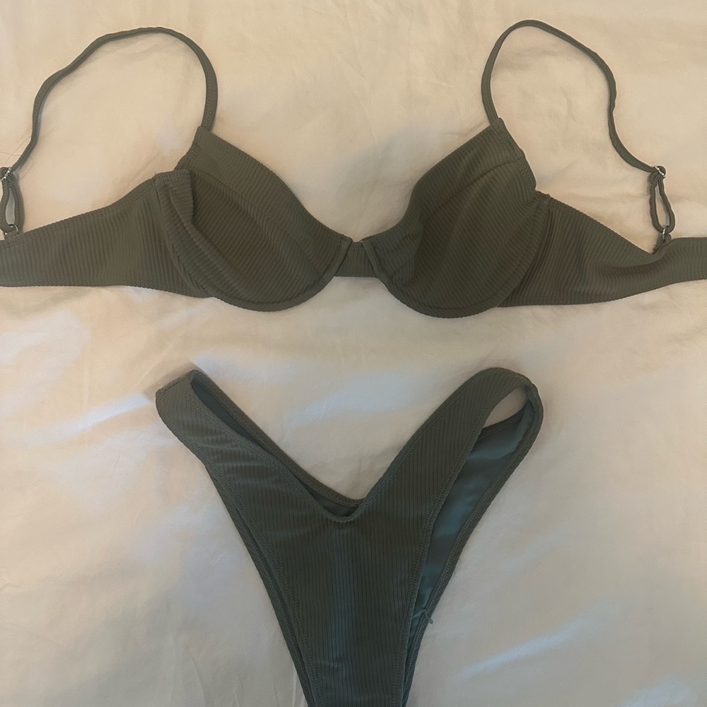 Olive Green Bikini Set